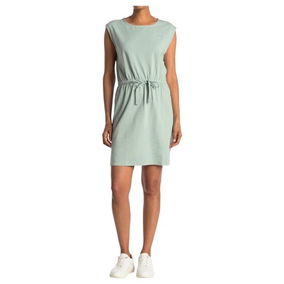 Calvin Klein Cap Sleeve Drawstring T-Shirt Mini Dress In Jadeite Sz 2X - Picture 1 of 11